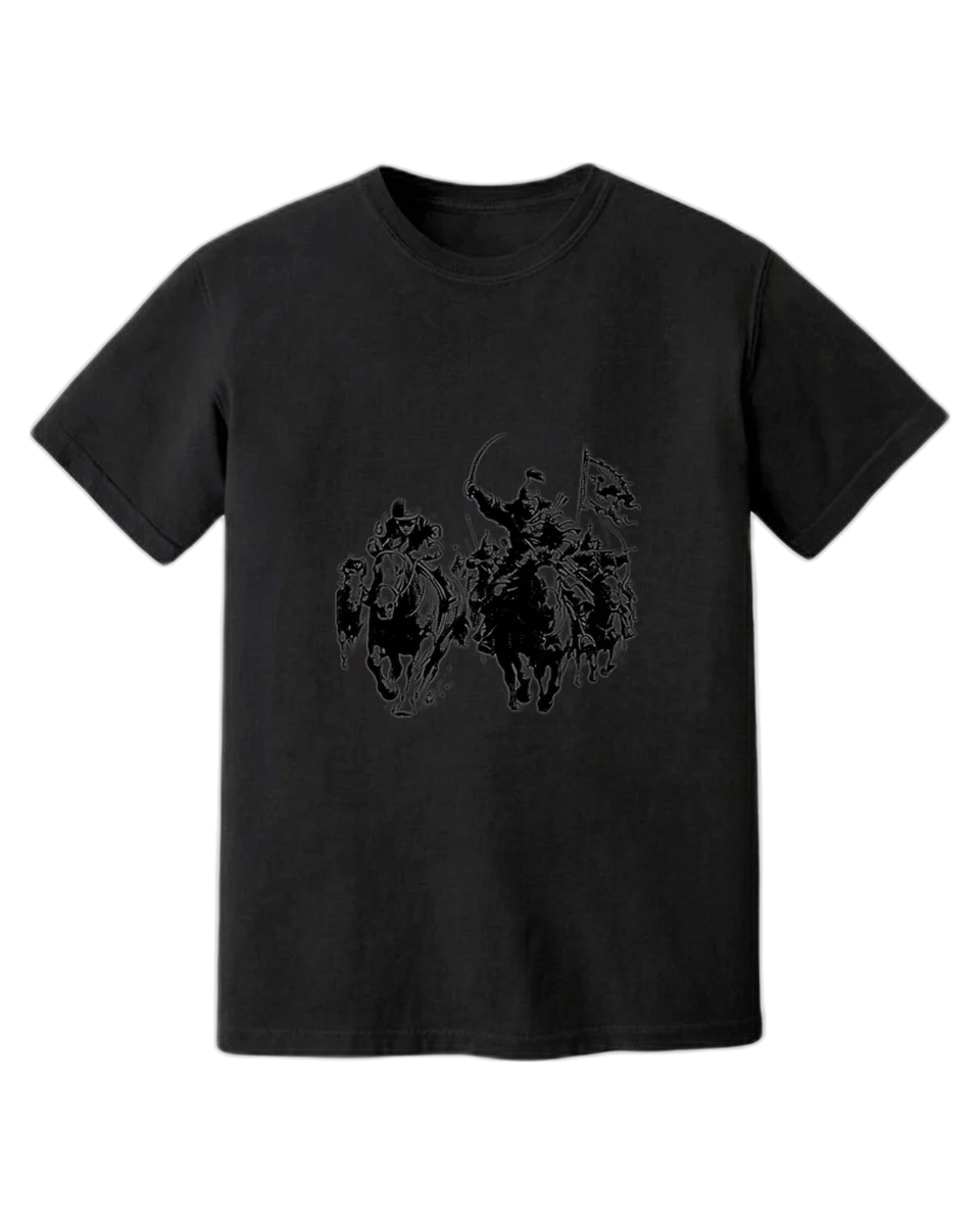 The Charge on the black tee