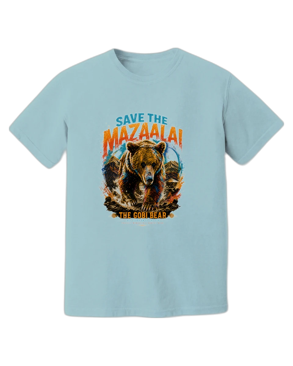 Mazaalai on the light blue tee