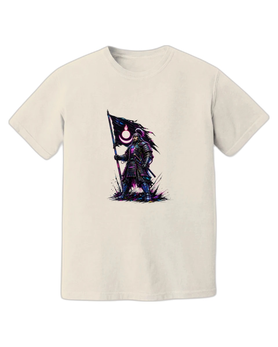 Warrior on the cream tee